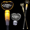 9" Amber Yellow Heart Light-Up Cocktail Stirrers